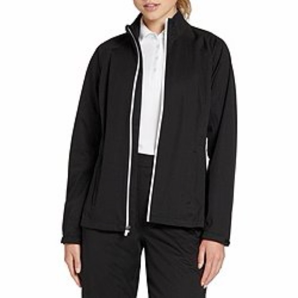 Walter Hagen Black Women's Full-Zip Rain Jacket